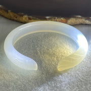 Natural White Agate Fox Bange Internal Dimeter 58.6mm 30.60g 10.9 by 8.9mm - Huangs Jadeite and Jewelry Pte Ltd