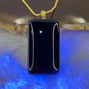 Natural Dark Red Blood Amber 18K Gold Pendent in Gold Color Necklace 3.31g 28.9 by 16.0 by 8.4mm - Huangs Jadeite and Jewelry Pte Ltd