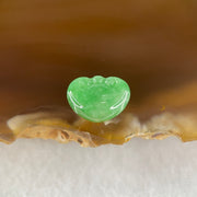 Type A Old Mine Full Green Jadeite Ruyi Charm Stone For Setting 0.44g 11.1 by 8.6 by 2.3mm - Huangs Jadeite and Jewelry Pte Ltd