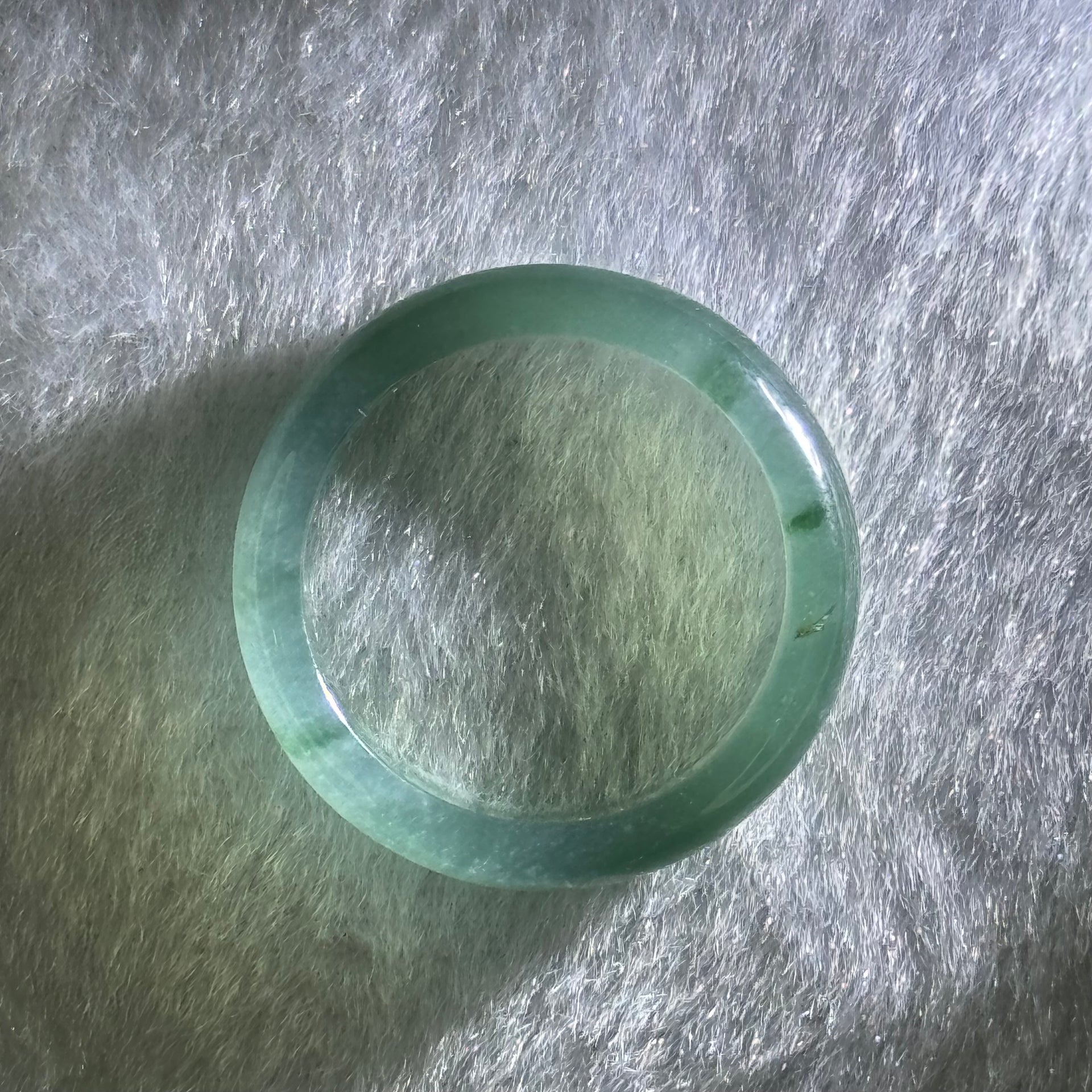 Type A Icy Blueish Green Jadeite Ring 2.34g 4.4 by 2.9mm US8 HK17.5 (Perfect) - Huangs Jadeite and Jewelry Pte Ltd