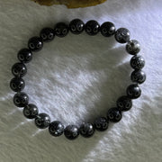 Natural Black Rutilated Quartz Beads Bracelet 天然黑发水晶手链 17.54g 15cm 8.4mm 23 Beads - Huangs Jadeite and Jewelry Pte Ltd