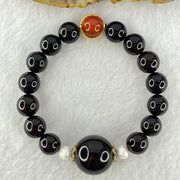 Natural Blood Red Amber Beads Bracelet 天然血珀手链 14.56g 16cm 10.6mm 16 Beads, 18.3mm 1 Bead - Huangs Jadeite and Jewelry Pte Ltd