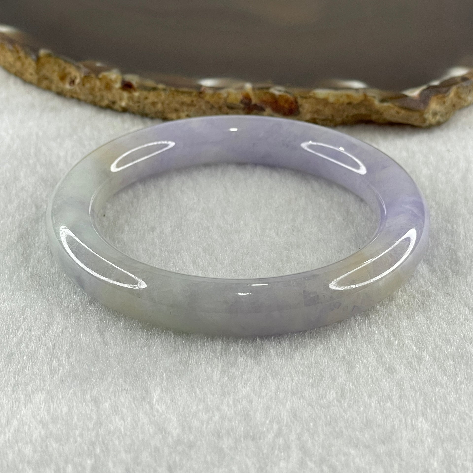 Natural Type A Intense Lavender with Green and Yellow Jadeite Bangle 51.06g Inner Diameter 53.3mm 10.3 by 10.2mm (Very Slight Internal Lines) - Huangs Jadeite and Jewelry Pte Ltd