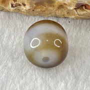 Natural Powerful Tibetan Old Oily Agate 1 Line Dzi Bead Heavenly Master (Tian Zhu) 1.87g 9.8 by 10.9mm - Huangs Jadeite and Jewelry Pte Ltd