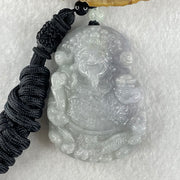 Type A Lavender and Light Blueish Green Jadeite Cai Shen Ye God Of Fortune Pendant 53.7g 53.0 by 37.4 by 12.3mm - Huangs Jadeite and Jewelry Pte Ltd