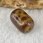 Natural Powerful Tibetan Old Oily Agate Double Cai Shen God of Fortune Dzi Bead Heavenly Master (Tian Zhu) 双财神爷天珠 1.78g 12.8 by 9.0mm - Huangs Jadeite and Jewelry Pte Ltd