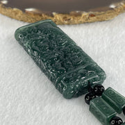 Type A Jelly Blueish Green Jadeite 9 Dragon Double Side Pendant 121.51g 62.8 by 28.9 by 11.5mm - Huangs Jadeite and Jewelry Pte Ltd