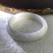 Type A Natural Light Lavender Light Green Jadeite Oval Bangle 34.80g Inner Diameter 53.2mm 11.8 by 6.3mm (Very Very Slight Internal Lines) - Huangs Jadeite and Jewelry Pte Ltd