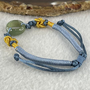 Type A Blueish Green Jadeite Ping An Kou String Bracelet 2.36g 13.8 by 5.8mm - Huangs Jadeite and Jewelry Pte Ltd