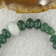 Natural Type A Blueish Green Jadeite Donut Shape Beads with Hulu Shape Charm with Icy Colorless Jadeite Hulu Charm Bracelet 11.79g 12cm 6.9mm 18 Beads Hulu 9.3 by 6.0mm 7 Pieces - Huangs Jadeite and Jewelry Pte Ltd