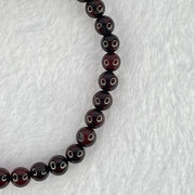 Natural Blood Red Amber Beads Bracelet 5.48g 15.5cm 6.5mm 28 Beads - Huangs Jadeite and Jewelry Pte Ltd