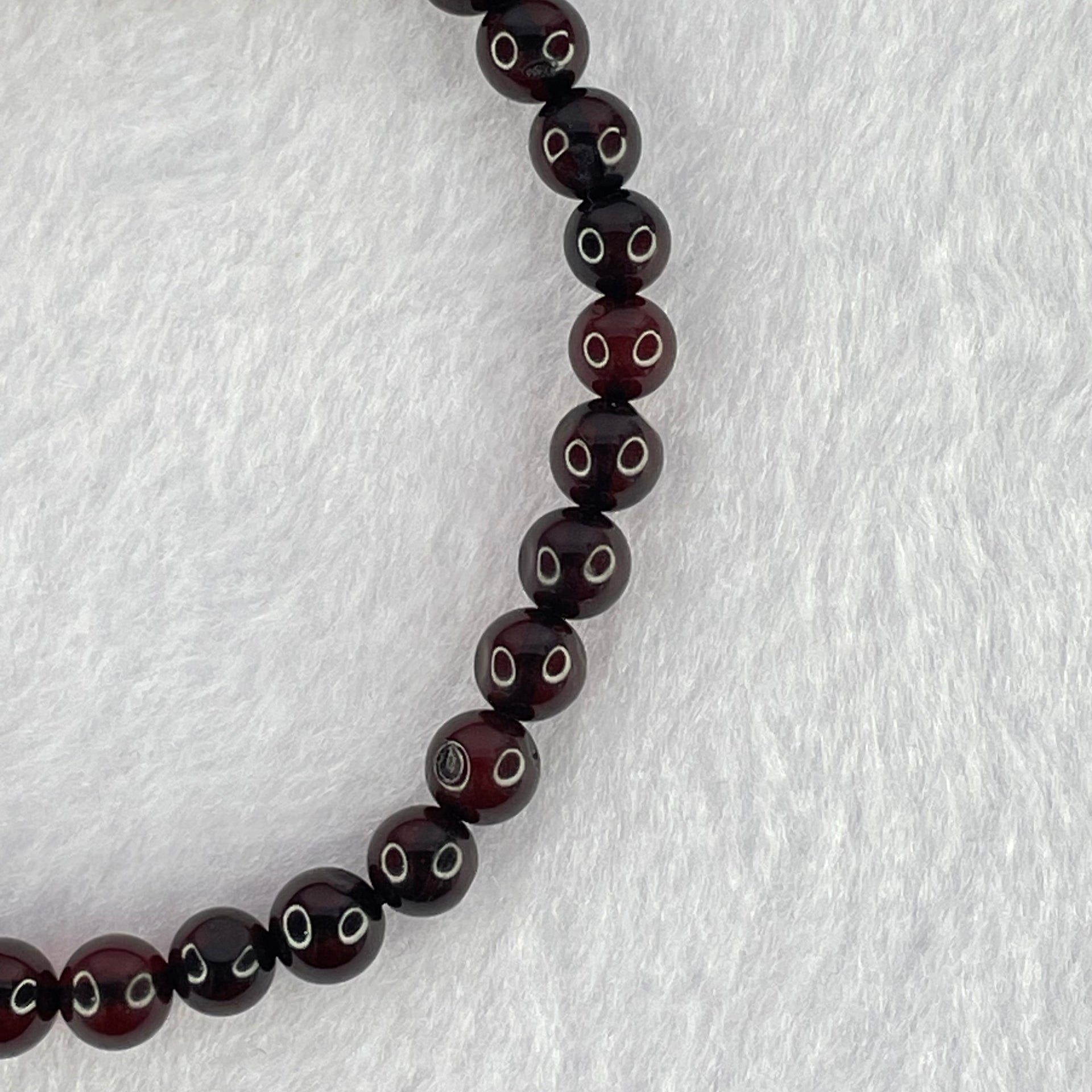 Natural Blood Red Amber Beads Bracelet 5.48g 15.5cm 6.5mm 28 Beads - Huangs Jadeite and Jewelry Pte Ltd