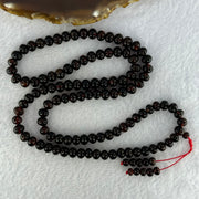 Natural Red Black Flower Amber Beads Necklace 天然琥珀项链 21.83g 62cm 7.5 by 6.0mm 1 Beads 7.4mm 108 Beads - Huangs Jadeite and Jewelry Pte Ltd