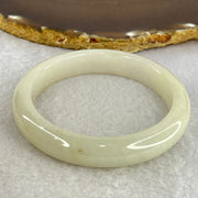 Type A Faint Yellowish Green Lavender Jadeite Bangle Internal Diameter 56.9mm 55.50g 12.4 by 8.6mm (Internal Lines) - Huangs Jadeite and Jewelry Pte Ltd