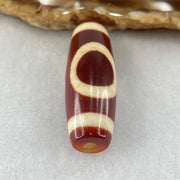 Natural Powerful Tibetan Old Oily Red White Agate One Eye Fire Sign Dzi Bead Heavenly Master (Tian Zhu) 一眼火天珠 9.94g 38.0 by 13.2mm - Huangs Jadeite and Jewelry Pte Ltd