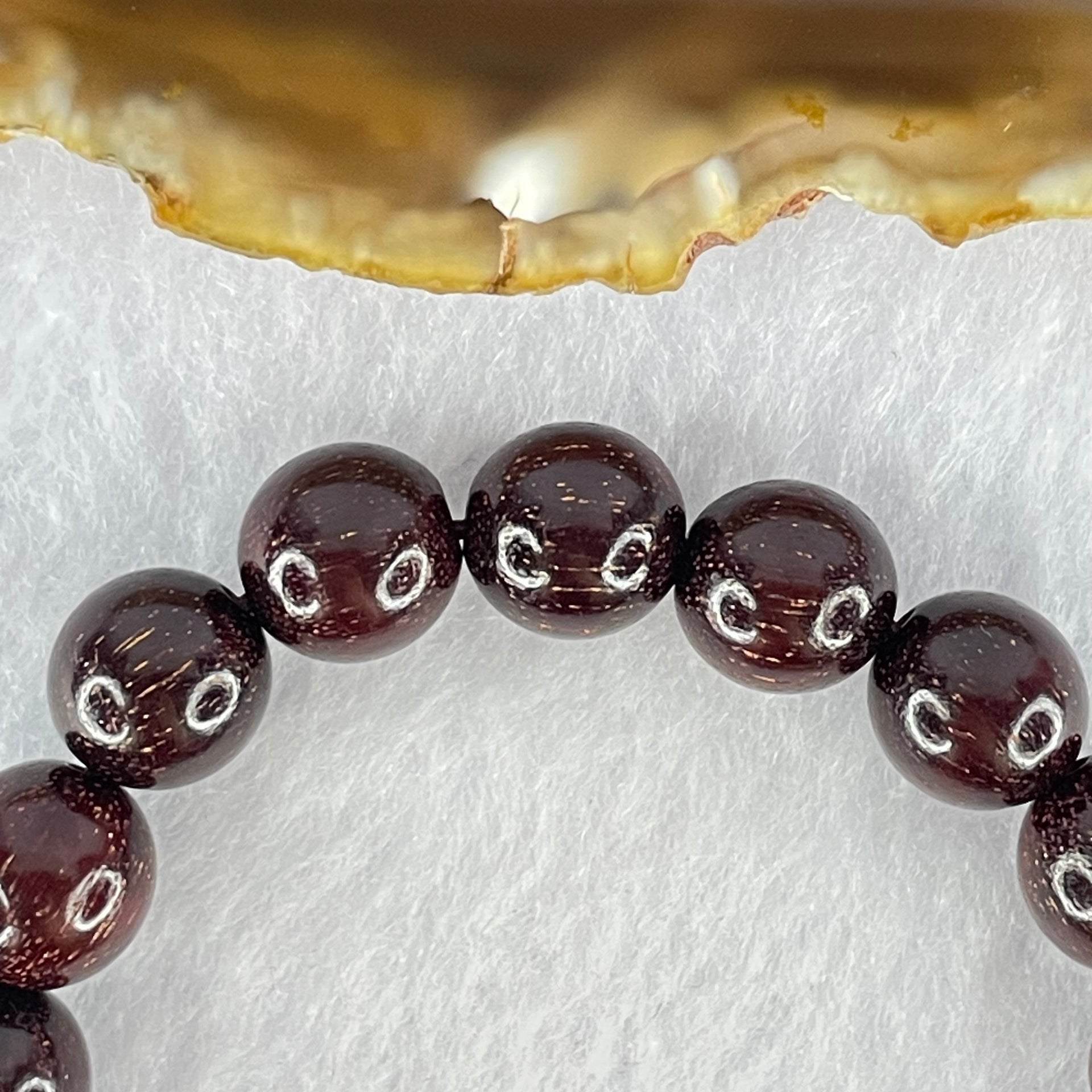 Natural Blood Rosewood Beads Bracelet 天然血檀手链 11.51g 18.5cm 10.5mm 20 Beads - Huangs Jadeite and Jewelry Pte Ltd