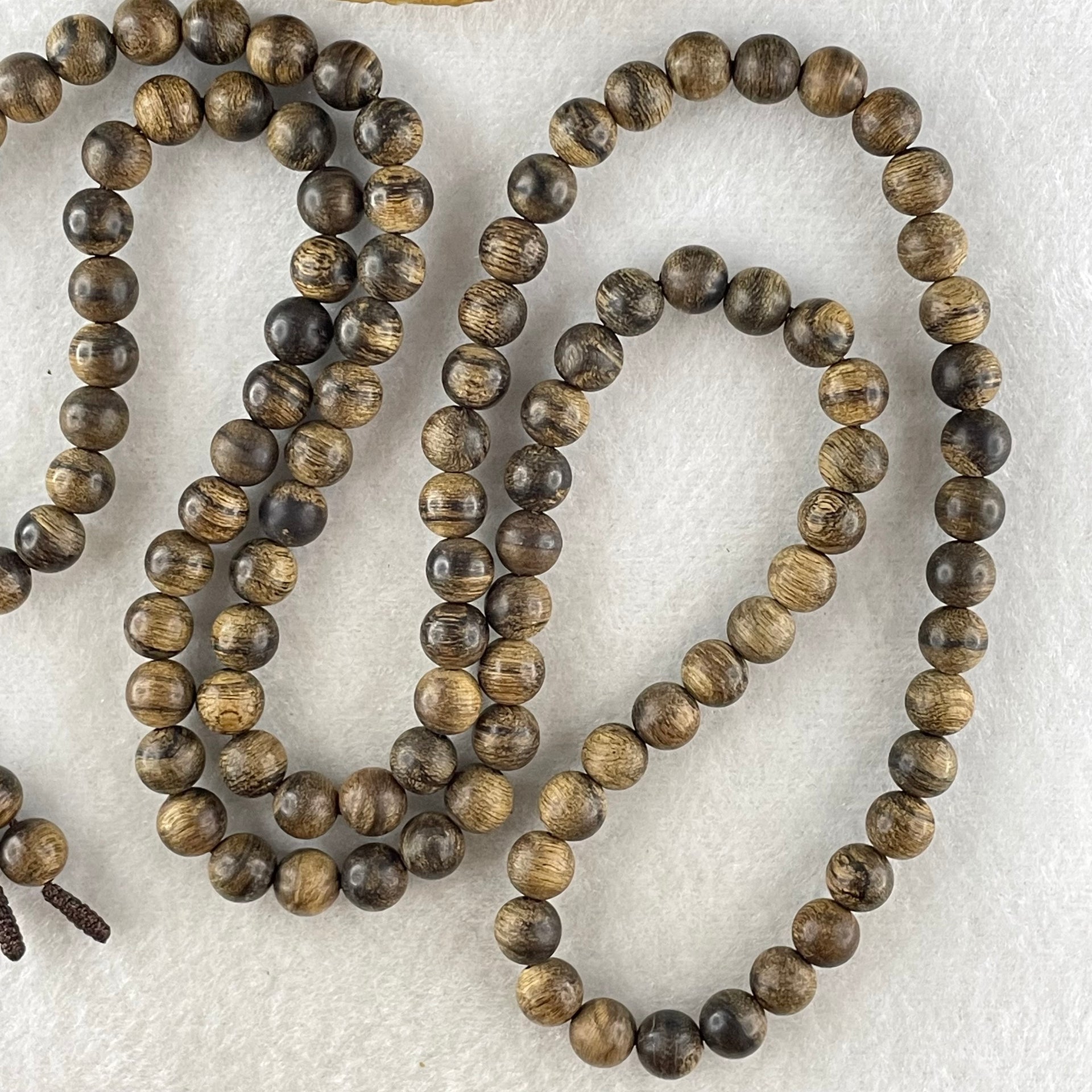 Natural Vietnam Agarwood Beads Necklace 天然越南惠安沉香项链 21.24g 70cm 6.9mm 110 Beads - Huangs Jadeite and Jewelry Pte Ltd