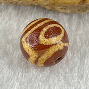 Natural Powerful Tibetan Old Oily Agate 1 Eye With Mountain Support Dzi Bead Heavenly Master (Tian Zhu) 一眼靠天珠 1.50g 10.1 by 10.4mm - Huangs Jadeite and Jewelry Pte Ltd