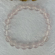 Natural Rose Quartz Beads Bracelet 天然玫瑰石英珠手链 20.54g 16cm 8.9mm 22 Beads - Huangs Jadeite and Jewelry Pte Ltd