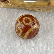 Natural Powerful Tibetan Old Oily Agate 3 Eyed Dharma Vajra Dzi Bead Heavenly Master (Tian Zhu) 三眼金刚杵天珠 1.33g 9.7 by 10.0mm - Huangs Jadeite and Jewelry Pte Ltd
