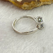 Purple Green Cubic Zirconia 6.4 by 3.8mm with Crystals In S925 Sliver Ring (Adjustable Size) 2.73g - Huangs Jadeite and Jewelry Pte Ltd