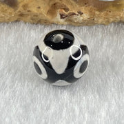 Natural Powerful Tibetan Old Oily Agate 3 Eyes Dzi Bead Heavenly Master (Tian Zhu) 三眼天诛 1.38g 9.9 by 10.1mm - Huangs Jadeite and Jewelry Pte Ltd