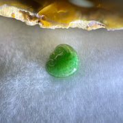 Type A Old Mine Full Green Jadeite Ruyi Charm Stone For Setting 0.39g 9.8 by 8.8 by 2.0mm - Huangs Jadeite and Jewelry Pte Ltd