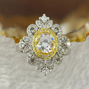 Colourless Cubic Zirconia with Crystals in AU750 Plated In Sliver Ring (Adjustable Size) 3.81g 8.5 by 6.7mm - Huangs Jadeite and Jewelry Pte Ltd