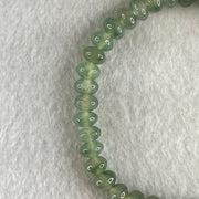 Type A Semi Icy Blueish Green with Green Piao Hua Jadeite Ping An Kou Donut Beads Bracelet 11.40g 14.5cm 6.1mm 42 Beads - Huangs Jadeite and Jewelry Pte Ltd