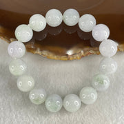 Type A Light Green with Slight Light Lavender Jadeite Beads Bracelet 46.20g 15cm 12.3mm 16 Beads - Huangs Jadeite and Jewelry Pte Ltd