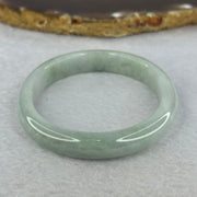 Type A Light Green Lavender Jadeite Oval Bangle 27.97g Internal Diameter 52.08mm 9.6 by 6.1mm (Very Slight External Rough) - Huangs Jadeite and Jewelry Pte Ltd