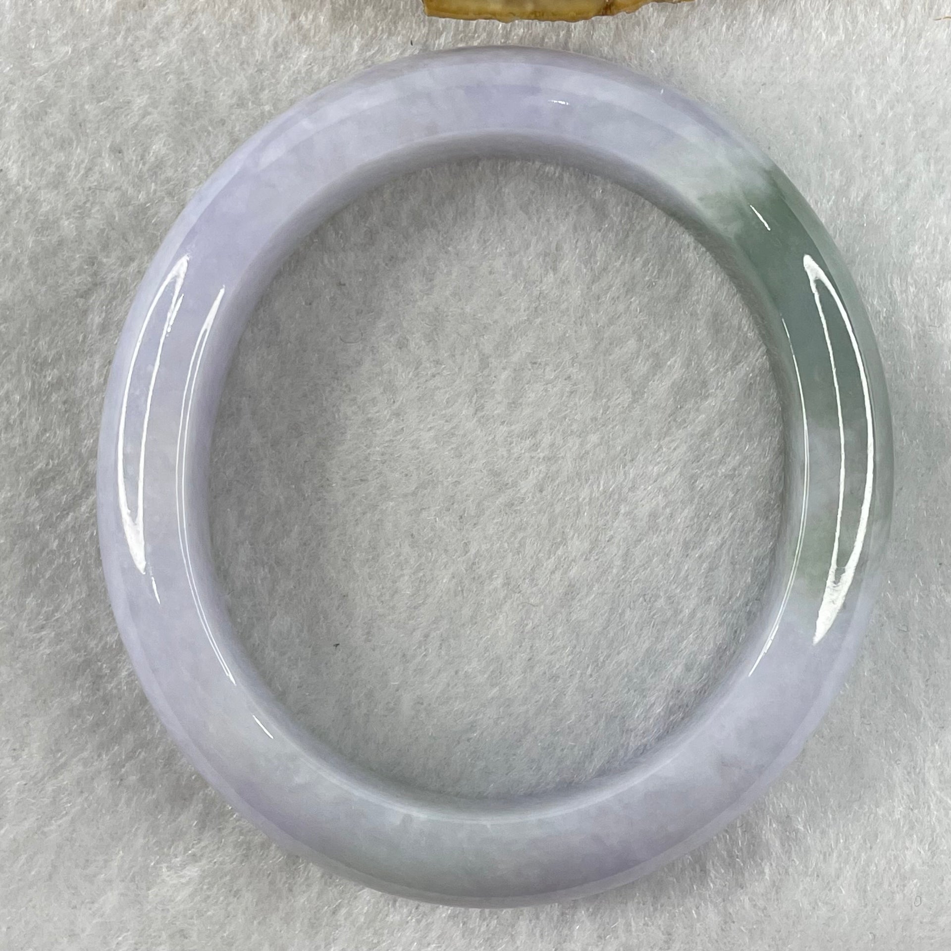 Type A Lavender with Green Jadeite Oval Bangle 60.46g Internal Diameter 56.2mm 13.6 by 8.7mm (Very Fine Internal Lines) - Huangs Jadeite and Jewelry Pte Ltd