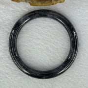 Type A Black Grey Wuji Jadeite Baby Bangle 14.39g Internal Diameter 40.3mm 5.9 by 6.2mm - Huangs Jadeite and Jewelry Pte Ltd