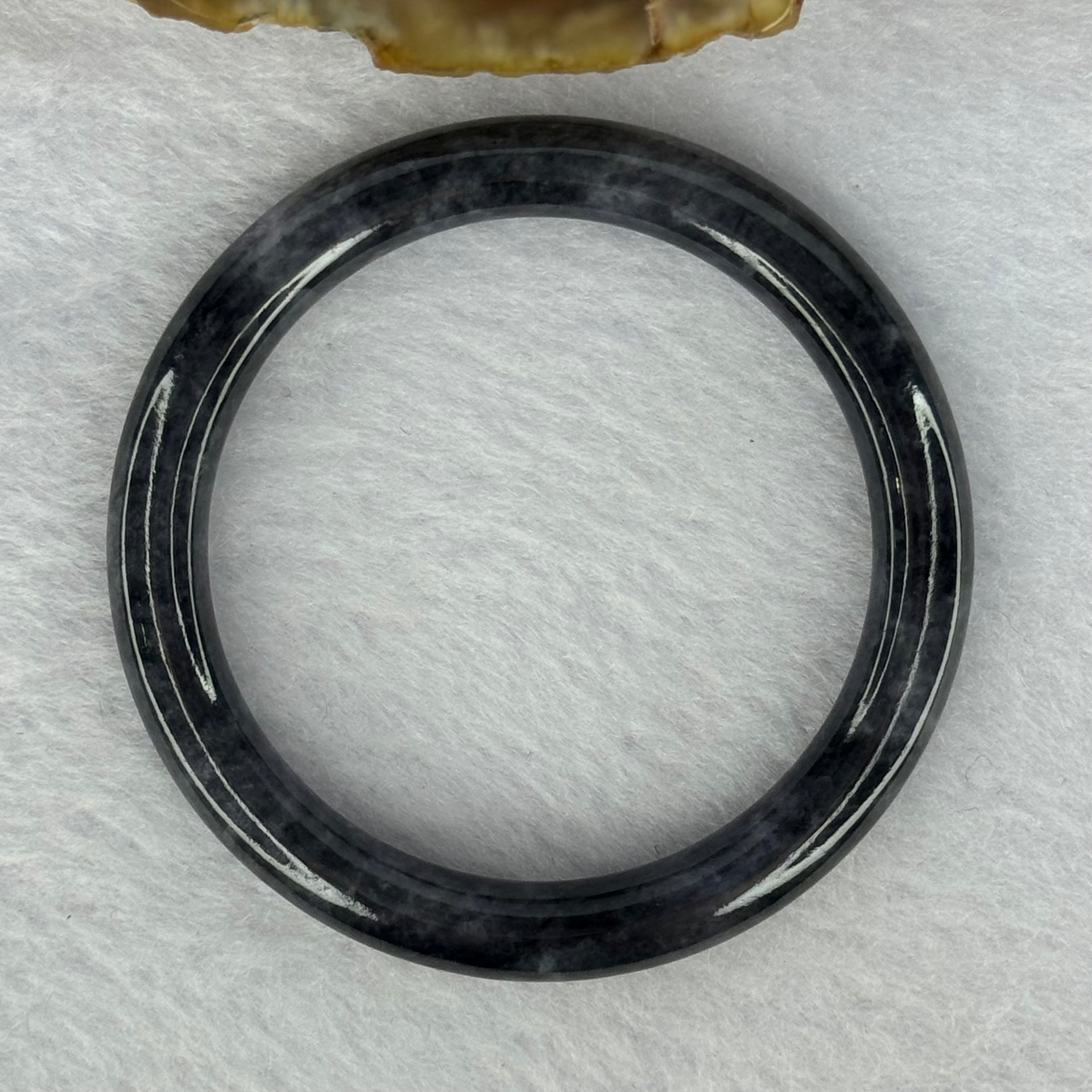 Type A Black Grey Wuji Jadeite Baby Bangle 14.39g Internal Diameter 40.3mm 5.9 by 6.2mm - Huangs Jadeite and Jewelry Pte Ltd