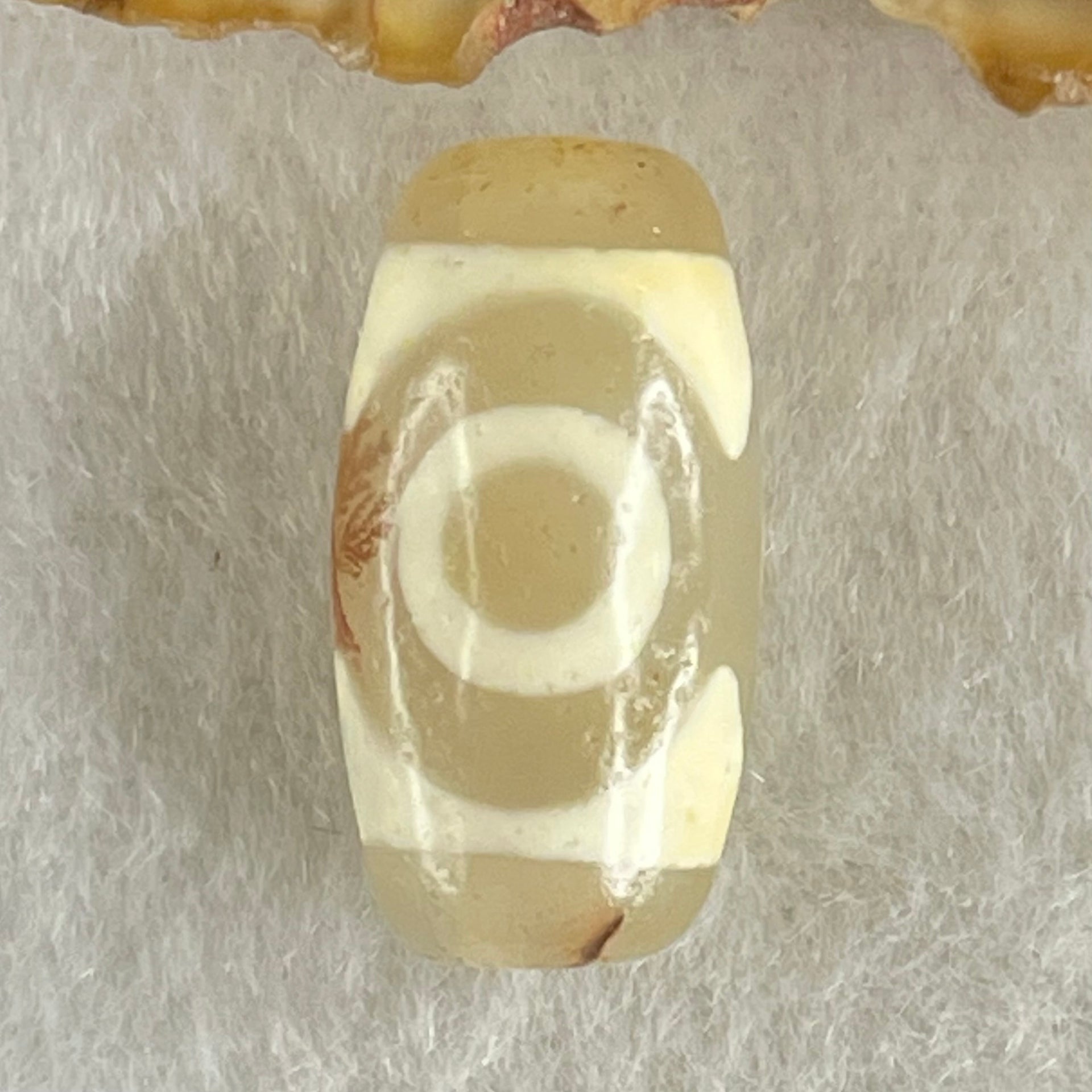 Natural Powerful Tibetan Old Oily Agate 3 Eyes Dzi Bead Heavenly Master (Tian Zhu) 三眼天诛 3.14g 20.0 by 10.4mm - Huangs Jadeite and Jewelry Pte Ltd