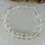 Natural Clear Quartz Beads with Inscription Bracelet 17.96g 16.5cm 8.4mm 23 Beads - Huangs Jadeite and Jewelry Pte Ltd