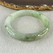 Type A Light Green with Green Patches Jadeite Bangle 43.14g Inner Diameter 53.2mm 10.6 by 8.0mm (Slight Internal Lines) - Huangs Jadeite and Jewelry Pte Ltd