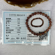 Natural Copper Rutilated Quartz Beads Bracelet 天然銅髮晶手镯 16.01g 16cm 7.9mm 25 Beads - Huangs Jadeite and Jewelry Pte Ltd