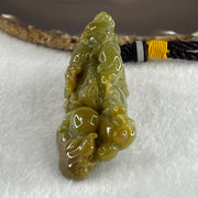 Grand Master Type A Yellow with Green Jadeite Flying Pixiu Pendant 102.1g 34.4 by 33.0 by 20.2mm - Huangs Jadeite and Jewelry Pte Ltd