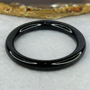 Type A Black Grey Wuji Jadeite Baby Bangle 16.18g Internal Diameter 40.1mm 6.5 by 6.4mm - Huangs Jadeite and Jewelry Pte Ltd