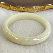 Type A Faint Yellowish Green Lavender Jadeite Bangle Internal Diameter 56.9mm 55.50g 12.4 by 8.6mm (Internal Lines) - Huangs Jadeite and Jewelry Pte Ltd