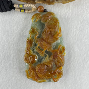 Grand Master Type A Green with Brownish Jadeite Dragon Double Side Pendant 125.78g 77.7 by 46.4 by 18.2mm - Huangs Jadeite and Jewelry Pte Ltd