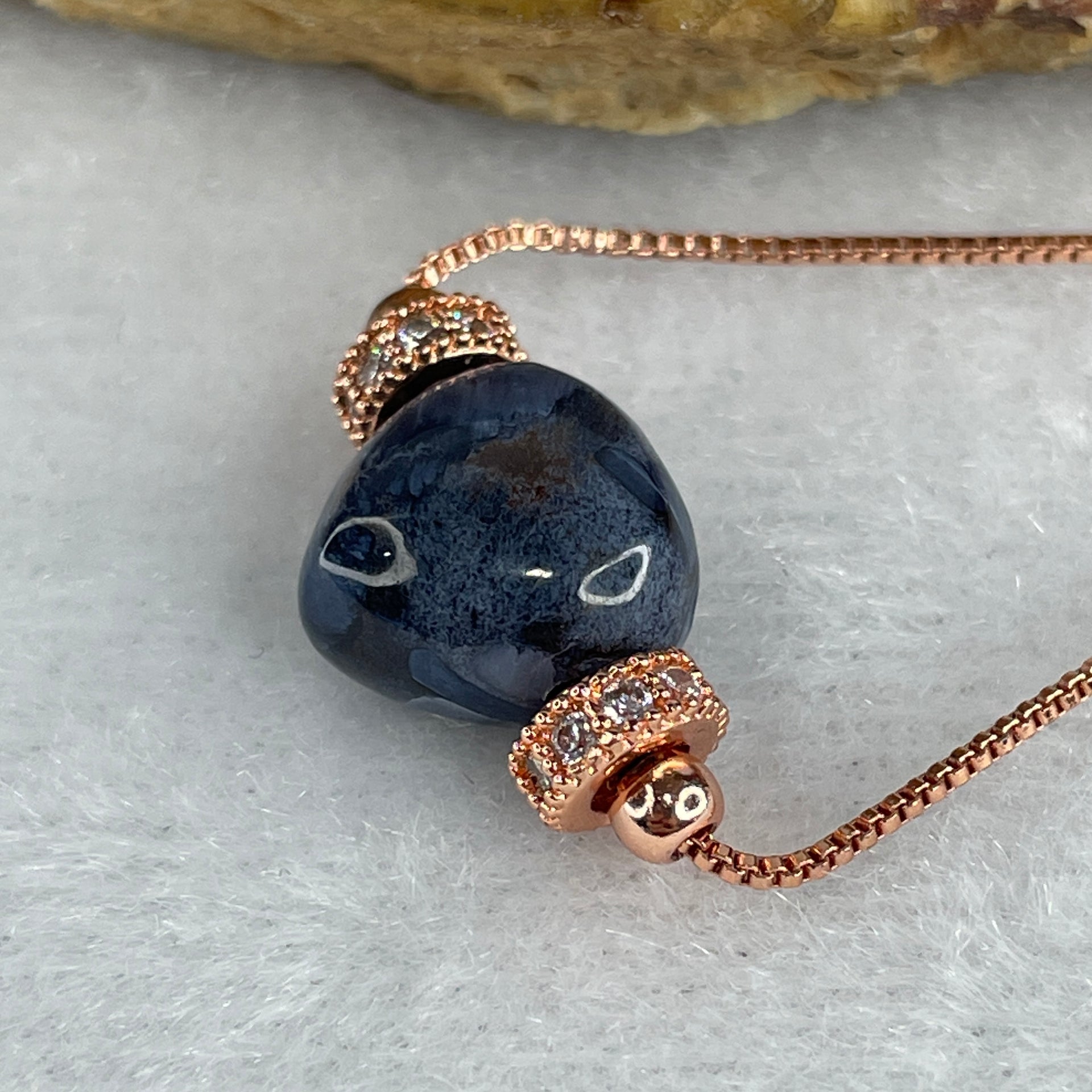 Good Grade Natural Blue Pietersite  Heart Shape Necklace 4.16g 42cm 11.2 by 12.0 by 7.8mm - Huangs Jadeite and Jewelry Pte Ltd