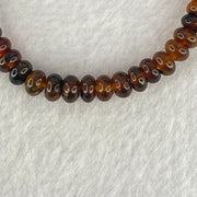 Natural Dark Brownish Yellow Medicine Amber Beads Bracelet 天然抚顺药珀手链 4.29g 14.5cm 6.5mm 43 Beads - Huangs Jadeite and Jewelry Pte Ltd