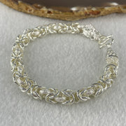 Pure 999 Sliver Double Dragon Heads Chain Bracelet 22.06g 17cm 7.5mm 15.0 by 8.0 by 8.3mm - Huangs Jadeite and Jewelry Pte Ltd