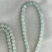 Type A White to Faint Blue Jadeite Beads Necklace 60.72g 66cm 7.1mm 98 Beads - Huangs Jadeite and Jewelry Pte Ltd
