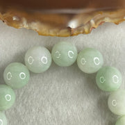 Type A Light Green Jadeite Beads Bracelet 48.85g 15cm 12.6mm 16 Beads - Huangs Jadeite and Jewelry Pte Ltd