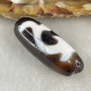 Natural Powerful Tibetan Old Oily Agate Green Tara Dzi Bead Heavenly Master (Tian Zhu) 绿度母天珠 4.78g 28.4 by 10.6mm - Huangs Jadeite and Jewelry Pte Ltd