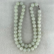 Type A Light Green Jadeite Beads Necklace 92.24g 54cm 9.9mm 56 Beads - Huangs Jadeite and Jewelry Pte Ltd
