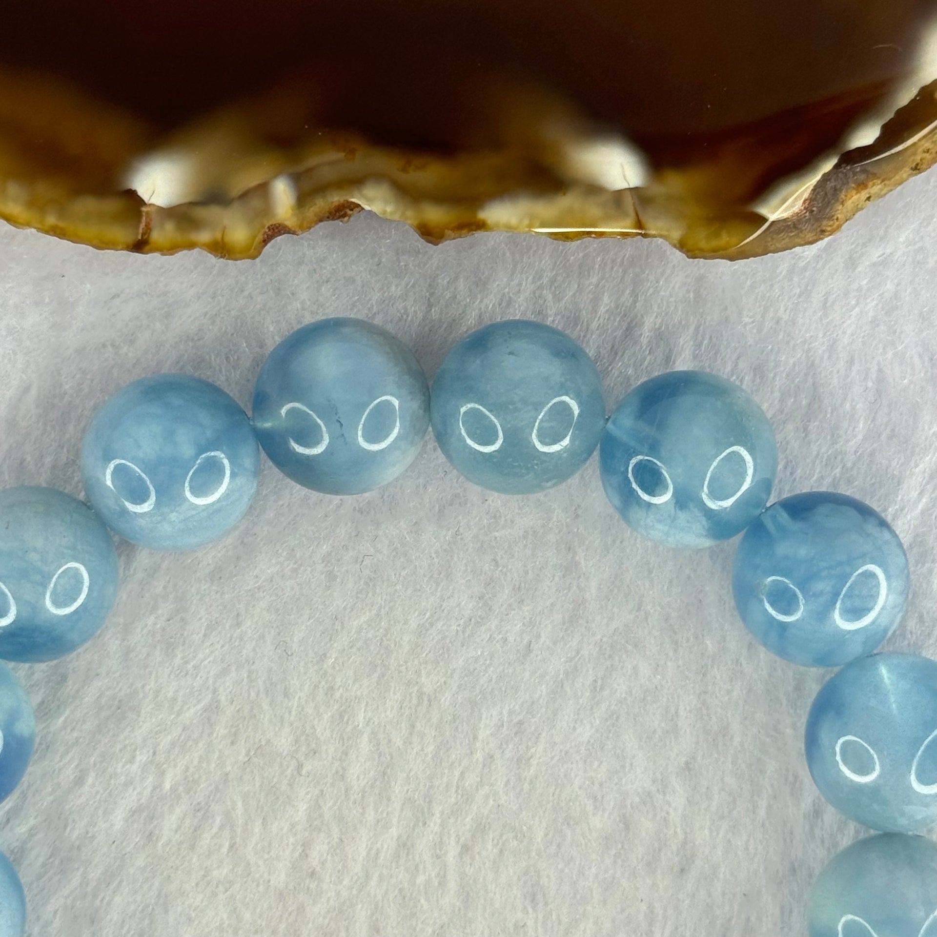 Natural Aquamarine Beads Bracelet 50.83g 18cm 13.2mm 16 Beads - Huangs Jadeite and Jewelry Pte Ltd